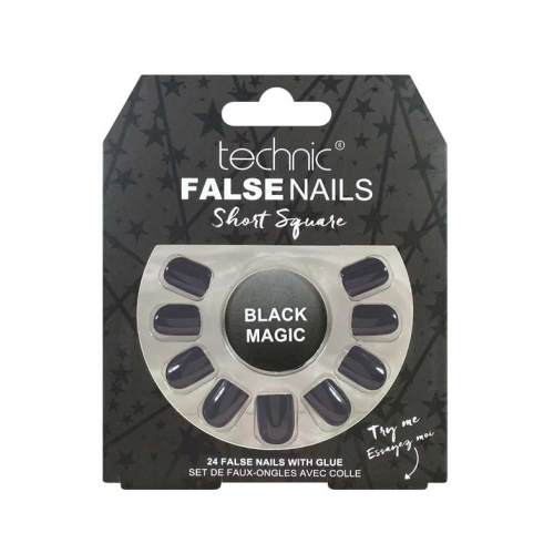 Technic Cosmetics - Faux Ongles False Nails Short Square - Black Magic