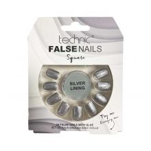 Technic Cosmetics - Faux Ongles False Nails Square - Silver Lining