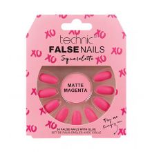 Technic Cosmetics - Faux ongles False Nails Squareletto - Matte Magenta
