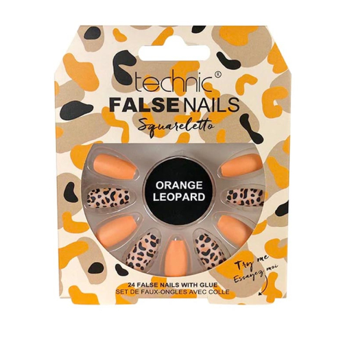 Technic Cosmetics - Faux ongles False Nails Squareletto - Orange Leopard