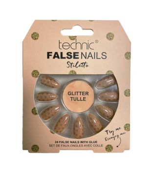 Technic Cosmetics - Faux Ongles False Nails Stiletto - Glitter Tulle