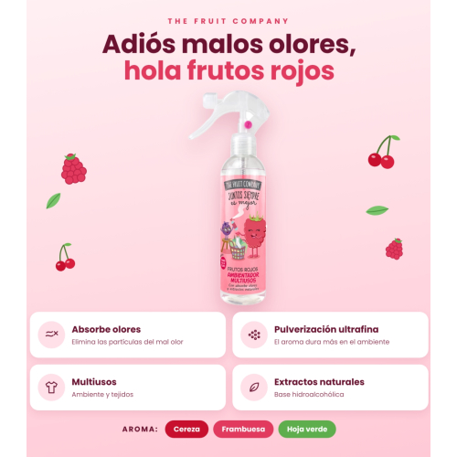 The Fruit Company - Désodorisant multi-usages en spray - Fruits Rouges