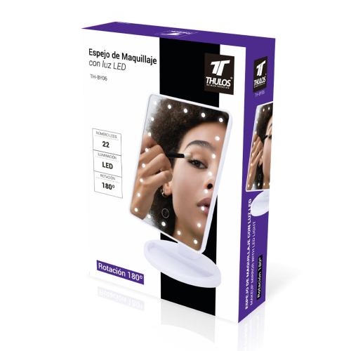 Thulos - Miroir de maquillage 180° avec éclairage LED TH-BY06