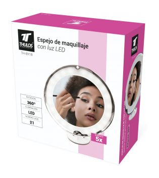 Thulos - Miroir de maquillage 360° avec éclairage LED TH-BY18