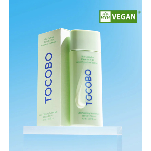 Tocobo - *Cica Calming* - Format sérum solaire visage SPF50 PA++++ - Peau sensible