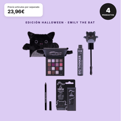 Trouble Maker - Pack Halloween Emily the Bat Palette de Fards à Paupières, Mascara, Crayon Kohl Noir et Baume à Lèvres Édition Limitée