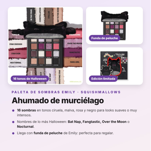 Trouble Maker - Pack Halloween Emily the Bat Palette de Fards à Paupières, Mascara, Crayon Kohl Noir et Baume à Lèvres Édition Limitée