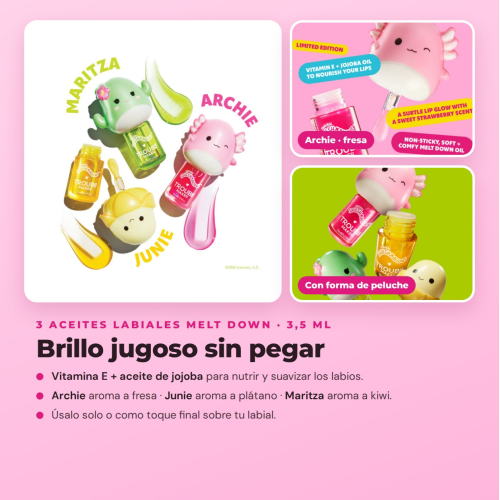 Trouble Maker x Squishmallows - Collection Complète Édition Limitée - 14 Produits : 3 Palettes de Fards à Paupières + Mascara + 3 Huiles à Lèvres + 3 Brillants à Lèvres + 4 Brumes Faciales