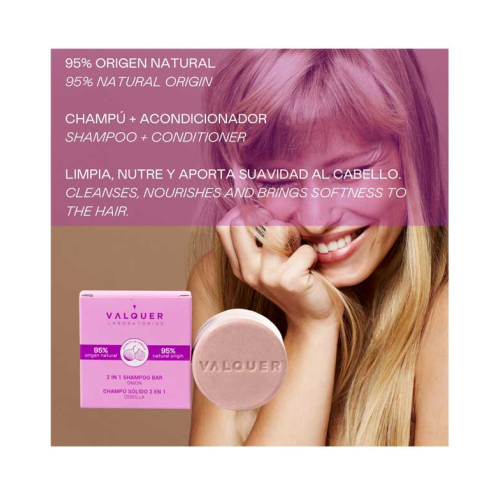 Valquer - Shampooing et revitalisant solide 2 en 1 - Oignon