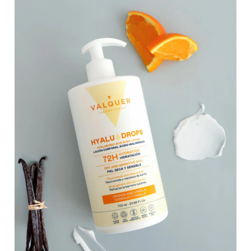 Valquer - Lait Corps Hydratant 72h Hyaludrops - Orange et Vanille