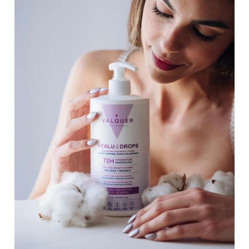 Valquer - Lait Corps Hydratant 72h Hyaludrops - Noix de Coco et Coton