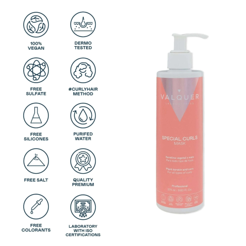 Valquer - Masque capillaire pour cheveux bouclés Special Curls - 275ml