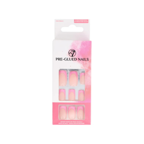 W7 Cosmetics - Uñas postizas Pre-Glued Nails - Pink French