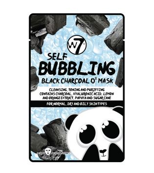 W7 - Masque facial en papier noir anthracite O2 - Auto bouillonnant