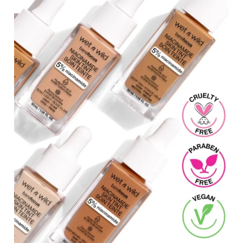Wet N Wild - Fond de teint Bare Focus Niacinamide Skin Tint - Deep