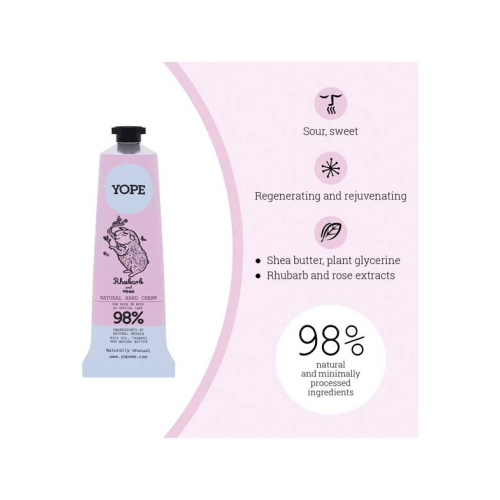 Yope - Crème Mains Rhubarbe et Rose