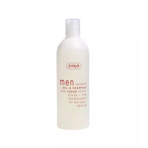 Ziaja - Gel douche et shampoing 2 en 1 pour homme 400 ml - Red cedar