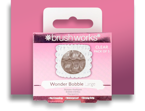 REGALO - Brushworks - Pack de 5 coleteros Wonder Bobble Large - Clear